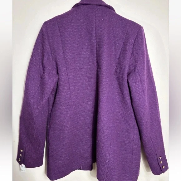 NWT Long Tall Sally US 14 UK 18 Purple Boucle Blazer Career Workwear - Picture 5 of 6